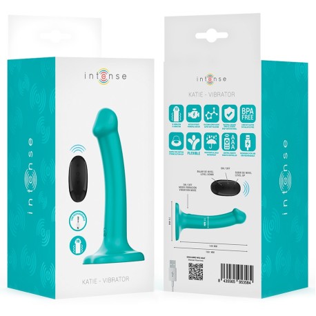 KATIE VIBRADOR CON VENTOSA 10 VIBRACIONES AZUL OSCURO CONTROL REMOTO