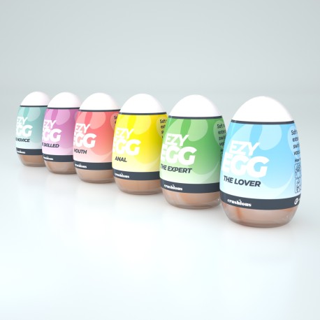 CAJA DE 6 HUEVOS MASTURBADORES EZY EGG CRUSHIOUS