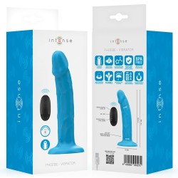 INTENSE - PHOEBE VIBRADOR REALÍSTICO 10 VIBRACIONES AZUL CONTROL REMOTO