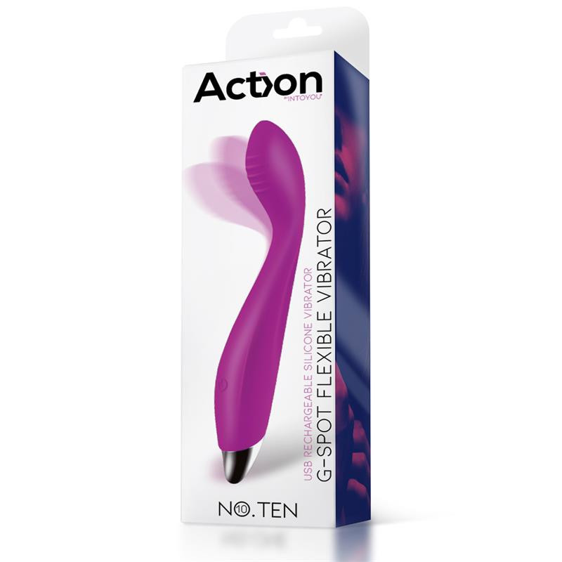 No. Ten Vibrador Hiper-Flexible Punto-G USB Magnético Silicona
