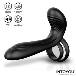 Synkox Girth Gainer con Doble Anillo para el Pene con Vibración