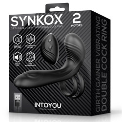 Synkox Girth Gainer con Doble Anillo para el Pene con Vibración