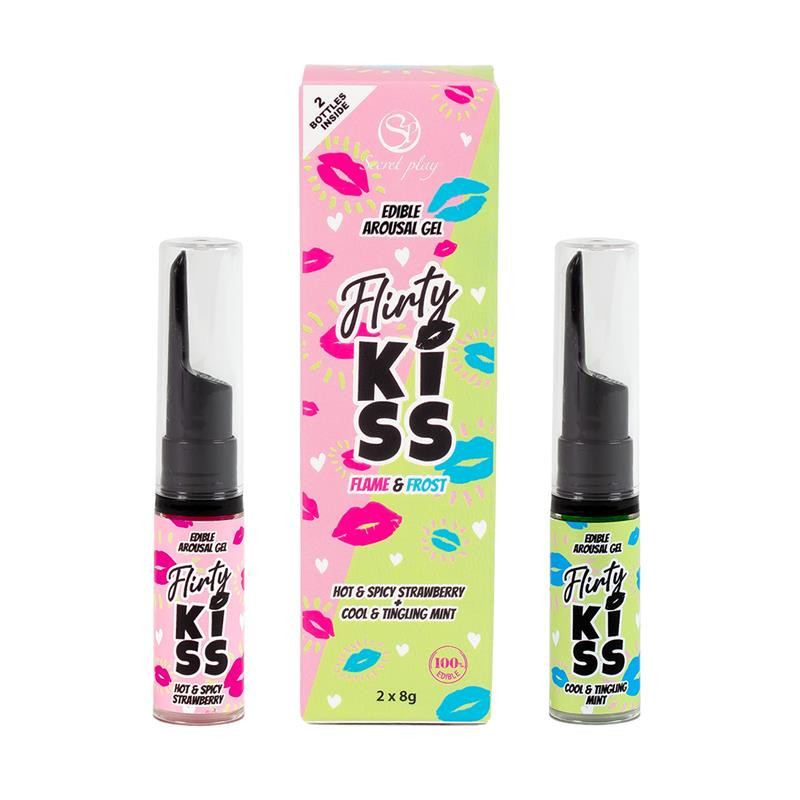 FLIRTY KISS GELES CON EFECTOS SEXO ORAL FRESA & MENTA 2 x 8 GR