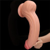 Dildo Dual Layer Piel Retractil 12"