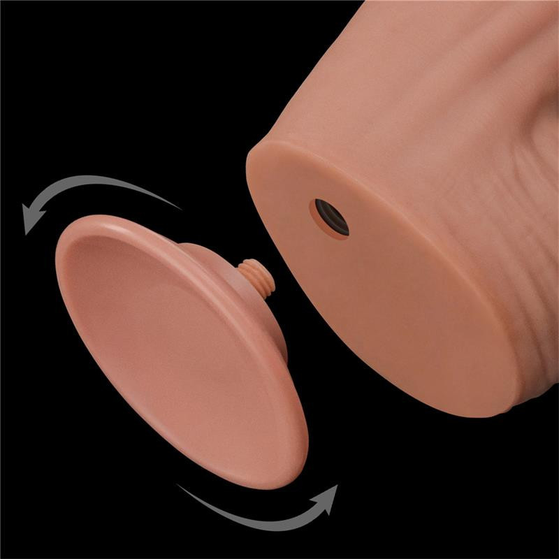 Dildo Dual Layer Piel Retractil 12"