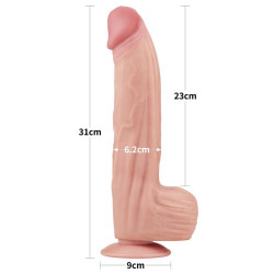 Dildo Dual Layer Piel Retractil 12"