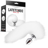 LATETOBED BDSM LINE Plug Anal Metal con Cola de Zorro Sedoso 40 cm Blanco