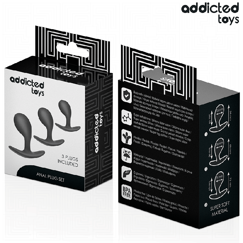 ADDICTED TOYS - SET DE 3 PLUG ANAL SILICONA MODELO 3