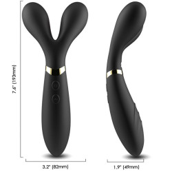 Y-Wand Masajeador &amp; Vibrador Cabeza Doble Negro