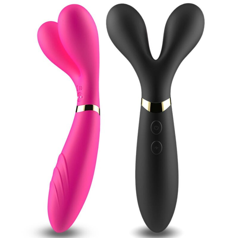 Y-Wand Masajeador &amp; Vibrador Cabeza Doble Negro