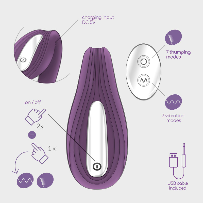 Vibrador recargable con mando pleasuriser