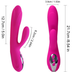 VIBRADOR &amp; ESTIMULADOR FLEXIBLE EFECTO CALOR FUCSIA