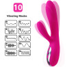 VIBRADOR &amp; ESTIMULADOR FLEXIBLE EFECTO CALOR FUCSIA