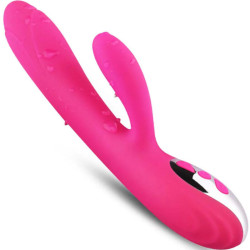 VIBRADOR &amp; ESTIMULADOR FLEXIBLE EFECTO CALOR FUCSIA