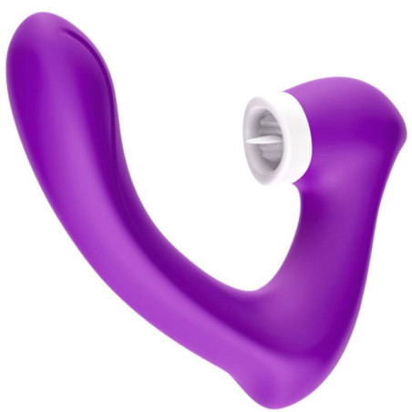 Secretkiss estimulador con lengua clitoris &amp; vibrador curvo violeta