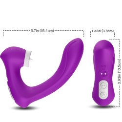 Secretkiss estimulador con lengua clitoris &amp; vibrador curvo violeta