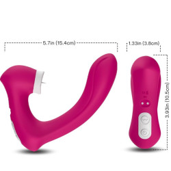 Secretkiss estimulador con lengua clitoris &amp; vibrador curvo fucsia