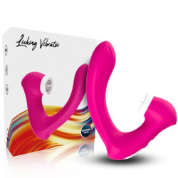 Secretkiss estimulador con lengua clitoris &amp; vibrador curvo fucsia