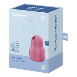 SATISFYER - PRO TO GO 1 ESTIMULADOR Y VIBRADOR DOBLE ROJO