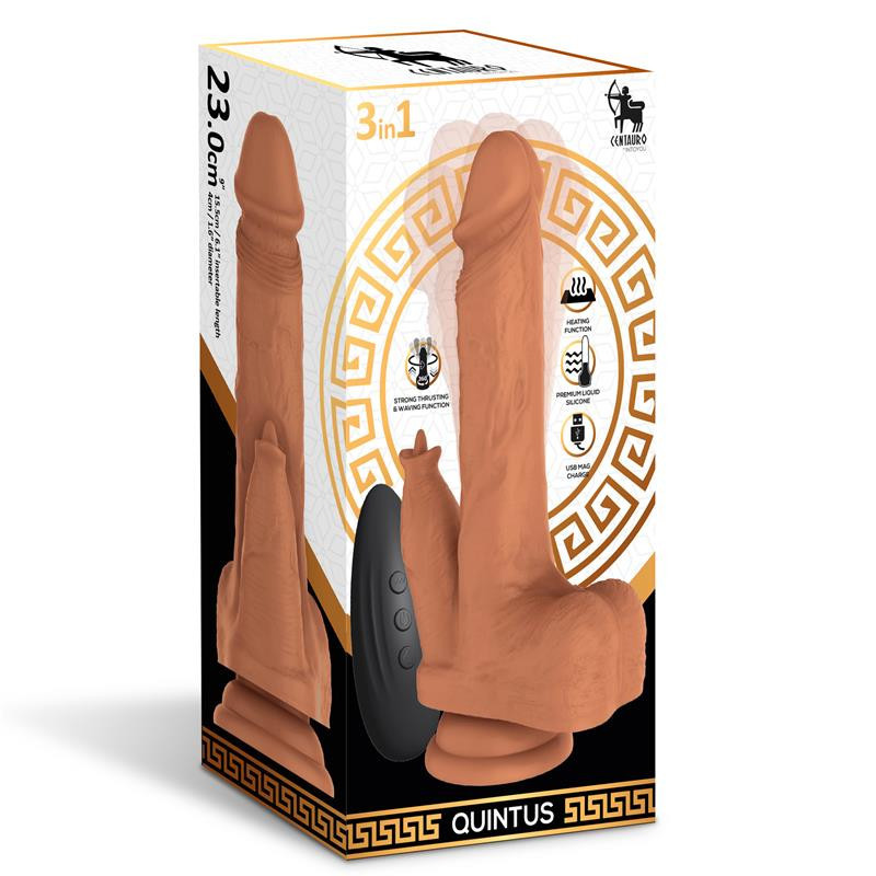 Quintus Dildo con Vibración, Thrusting y Waving 360º 9" - 23 cm
