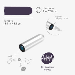 Quackers bala vibradora recargable por usb blanca