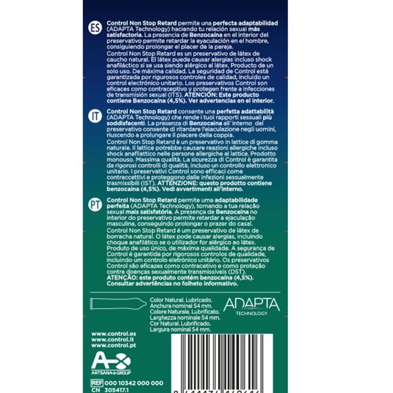 NON STOP RETARD PRESERVATIVOS 12 UNIDADES - CONTROL
