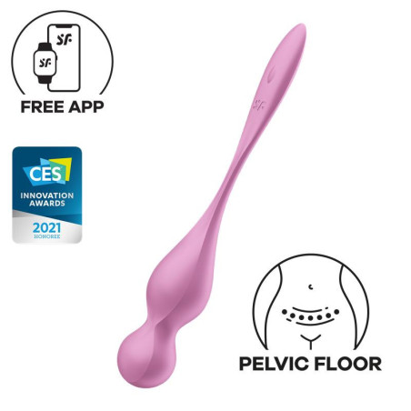 LOVE BIRDS 1 BOLAS KEGEL CON APP ROSA - SATISFYER