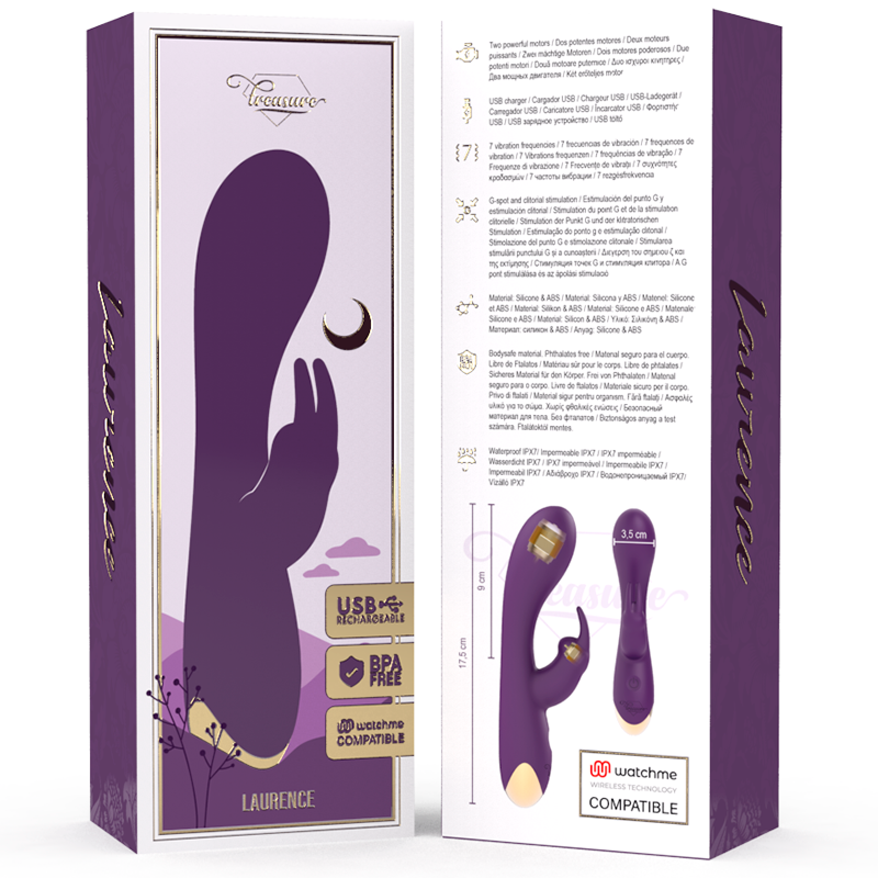 LAURENCE RABBIT VIBRADOR COMPATIBLE CON LA TECNOLOGÍA WATCHME WIRELESS