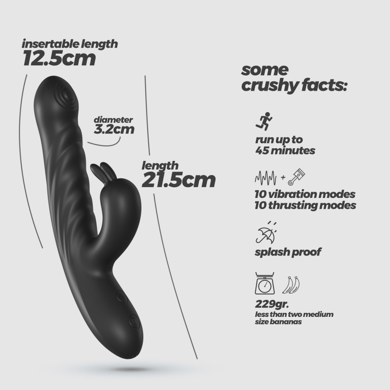 Lapin conejo vibrador estilizado negro