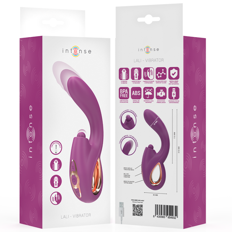 LALI VIBRADOR PUNTO G MULTIFUNCIÓN ESTIMULACIÓN &amp; EMPUJE &amp; VIBRACIÓN MORADO