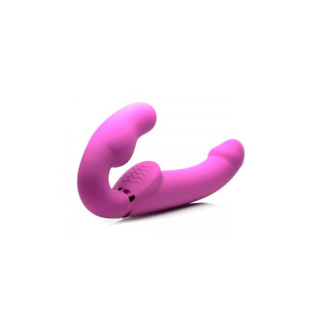 INFLATABLE VIBRADOR DOBLE FUNCION INFLABLE CONTROL REMOTO ROSA STRAP U