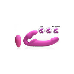 INFLATABLE VIBRADOR DOBLE FUNCION INFLABLE CONTROL REMOTO ROSA STRAP U