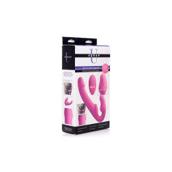 INFLATABLE VIBRADOR DOBLE FUNCION INFLABLE CONTROL REMOTO ROSA STRAP U