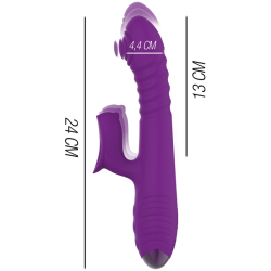 IGGY VIBRADOR MULTIFUNCIÓN RECARGABLE UP & DOWN CON ESTIMULADOR DE CLITORIS MORADO