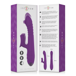 IGGY VIBRADOR MULTIFUNCIÓN RECARGABLE UP &amp; DOWN CON ESTIMULADOR DE CLITORIS MORADO