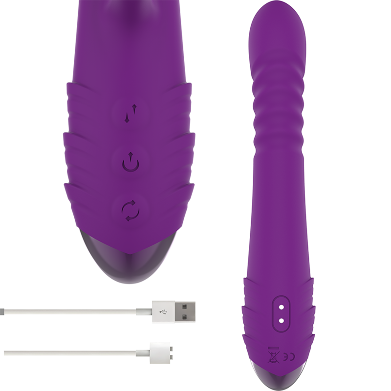 IGGY VIBRADOR MULTIFUNCIÓN RECARGABLE UP &amp; DOWN CON ESTIMULADOR DE CLITORIS MORADO