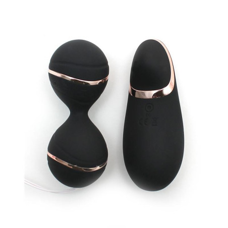 Ibiza Bolas Kegel con Control Remoto y Estimulador Negro