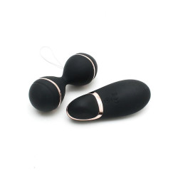 Ibiza Bolas Kegel con Control Remoto y Estimulador Negro
