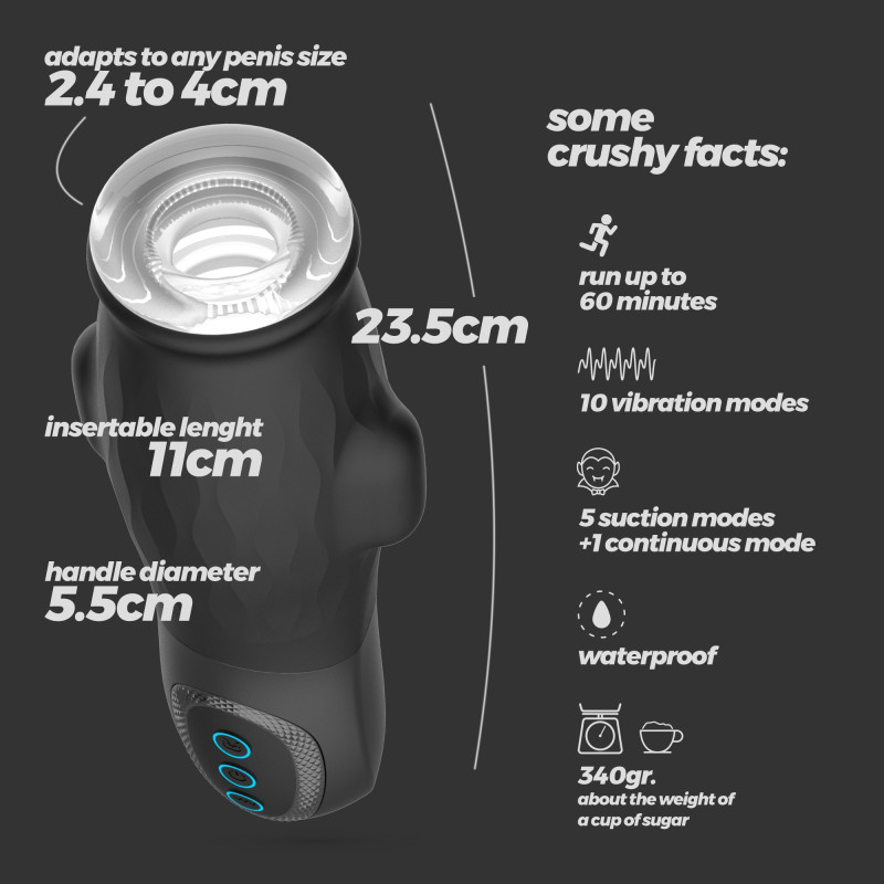 Gargantua masturbador con funda extraíble y succión