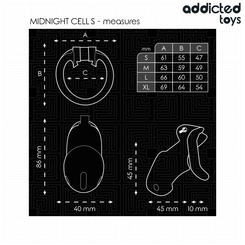 Addicted Toys Locked - Mindnight Cell Jaula Para Pene Talla S 4.8 Cm