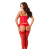 AMORABLE Set Corsé con Liguero Color Rojo