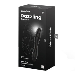 Estimulador de Cristal Dazzling Crystal 1 Hot and Cold Negro Satisfyer