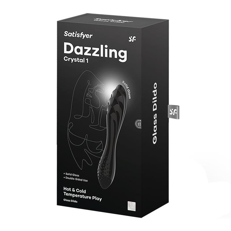 Estimulador de Cristal Dazzling Crystal 1 Hot and Cold Negro Satisfyer