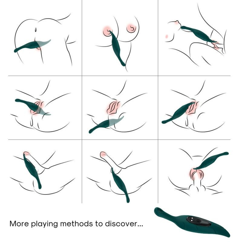 Estimulador &amp; vibrador hoja verde