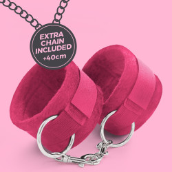 Esposas de Velcro Tough Love Con Cadena de 40cm Extra Rosa