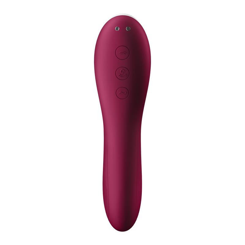 Dual Crush Vibrador y Succionador USB Rojo SATISFYER