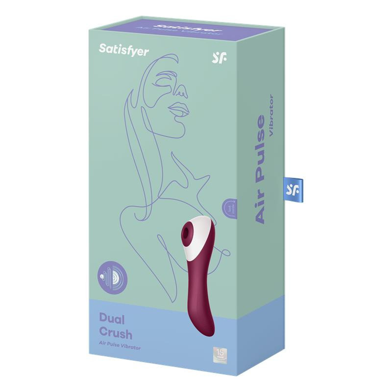 Dual Crush Vibrador y Succionador USB Rojo SATISFYER