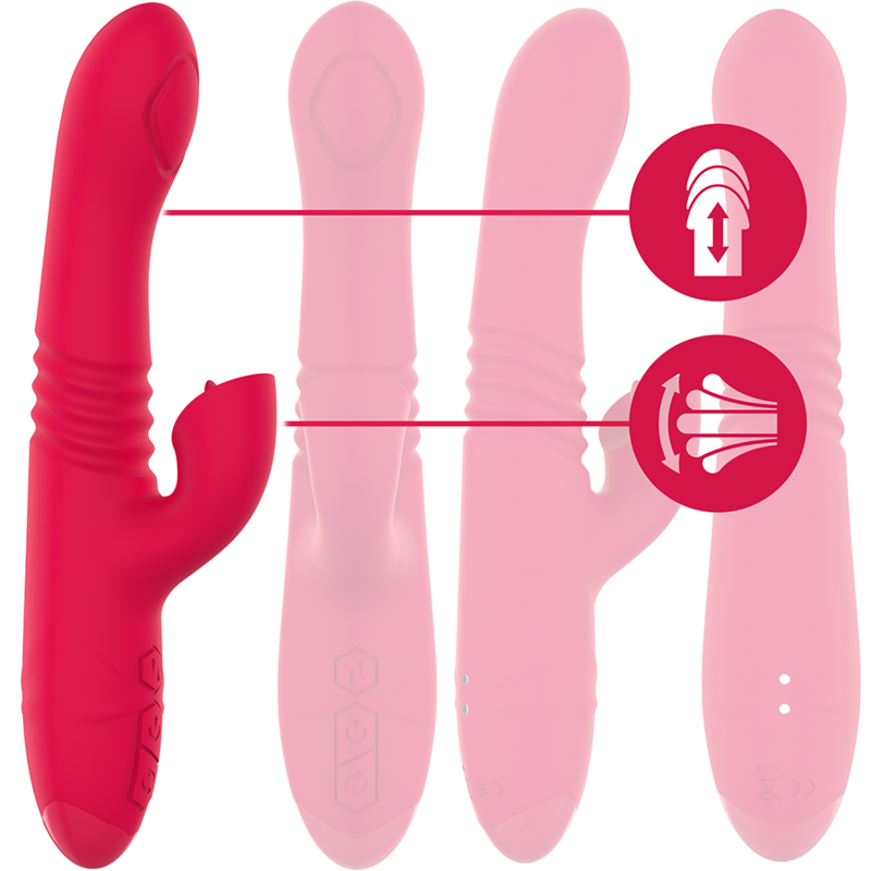 DUA VIBRADOR MULTIFUNCIÓN RECARGABLE UP &amp; DOWN CON LENGUA ROJO