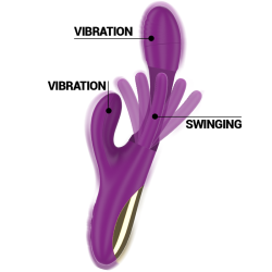 APOLO VIBRADOR MULTIFUNCIÓN RECARGABLE 7 VIBRACIONES CON LENGUA OSCILANTE MORADO