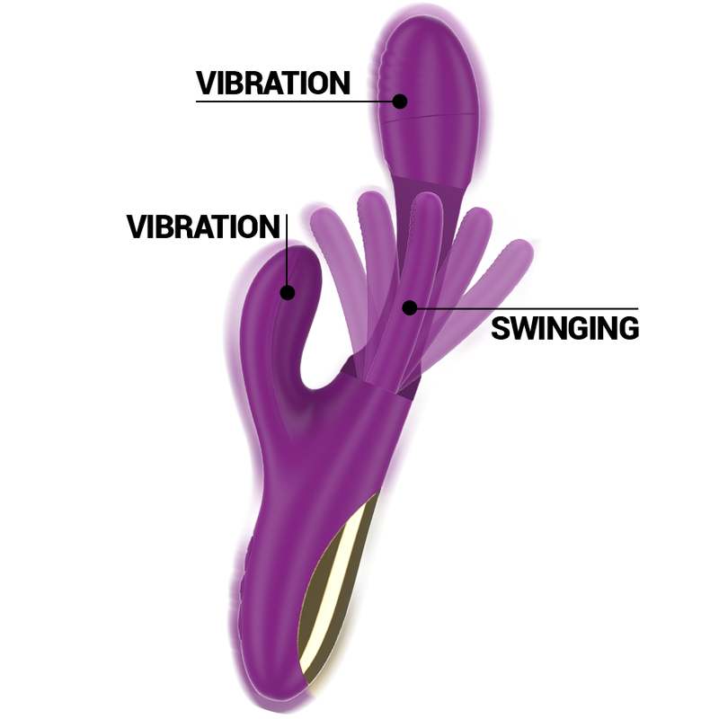 APOLO VIBRADOR MULTIFUNCIÓN RECARGABLE 7 VIBRACIONES CON LENGUA OSCILANTE MORADO